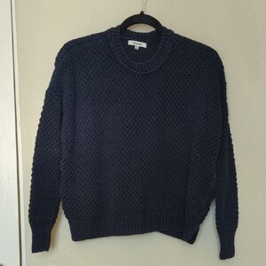 Banana Republic Textured Dark Blue Crewneck Sweater